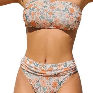 Women's Bikini Sets Two Piece One Shoulder Swimsuit High Waisted